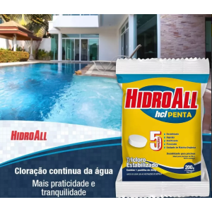 Cloro Pastilha Hcl Penta 5 X 1 Hidroall - Tabletes 200g