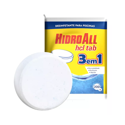 Cloro Pastilha Hcl Multiplação 3 Em 1 Hidroall 200g